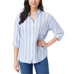 Gloria Vanderbilt Womens Amanda Button Up Shirt, Blue, NWT